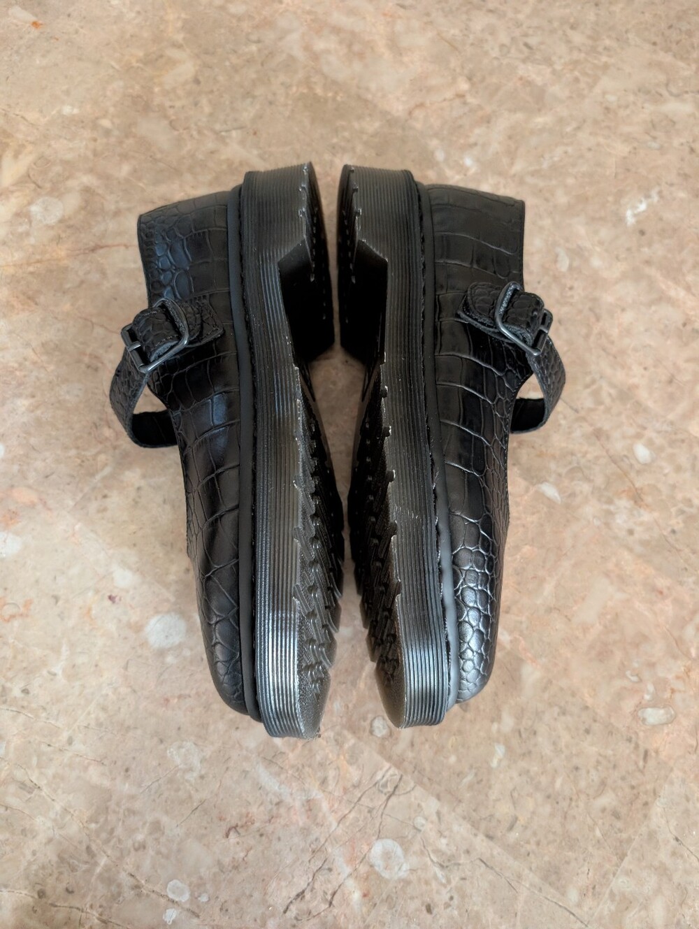 Dr, Martens Scarpe Elphie Mary Jane Emboss Leather Shoes In Black Women's Size 5 - Picture 10 of 11